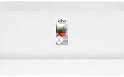 Elho Greenville Long 50 Planteur Extérieur - 100% Plastique Recyclé - Ø 49 x H 18 cm Blanc
