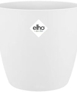 Elho Brussels Rond 30 Pot de Fleurs Intérieur - 100% Plastique Recyclé - Ø 29.5 x H 27.1 cm Blanc