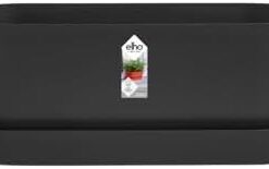 Elho Greenville Long 50 Planteur Extérieur Plastique 100% Recyclé Ø49x18cm Noir