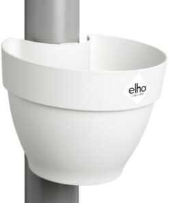 Elho Vibia Pot Gouttière 40 - Extérieur Drainage - Ø 21.6 x H 16.3 cm Blanc