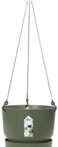 Elho Greenville Suspension 24 - Pot Suspendu 100% Recyclé pour Balcon Extérieur - Ø 2|5 x H 20.5 cm Vert