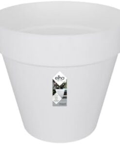 Elho Loft Urban Rond 40 - Pot de Fleurs Extérieur Plastique 100% Recyclé - Ø 38.5 x H 35.3 cm Blanc