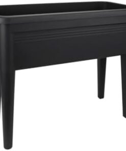 Elho Green Basics Table de Culture XXL 75 - Planteur Extérieur Récolte Ø 75.5 x H 65.1 cm Noir