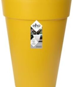 Elho Loft Urban Rond Haut 35 - Pot de Fleurs Extérieur Ø3|5xH45.3cm Jaune Ocre