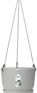 Elho Greenville Suspension 24 - Pot de Fleurs Suspendu 100% Recyclé pour Balcon - Ø 2|5 x H 20.5 cm