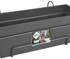 Elho Loft Urban Balconnière Allin1 50 Ø49x20.5cm Noir/Anthracite pour Balcon Extérieur
