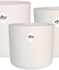 Elho B.for Soft Rond Pot de Fleurs Intérieur 100% Recyclé 3 Pièces Ø14-18cm Blanc