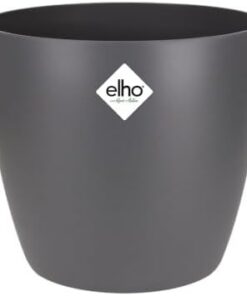 Elho Pot de Fleurs Intérieur - 100% Plastique Recyclé - Ø 2|3 x H 20.6 cm Noir/Anthracite
