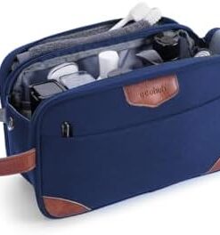 ECOHUB Trousse de Toilette Homme Voyage Imperméable Grande Ouverture Multi-Compartiments Bleu