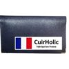 CuirHolic Porte-Chéquier en Véritable Cuir de Chèvre - Pour Homme et Femme - Style Bleu Nuit