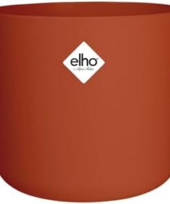 Elho B.for Soft Rond 14 Pot de Fleurs Intérieur - 100% Plastique Recyclé - Ø 1|8 x H 1|5 cm Marron Brique