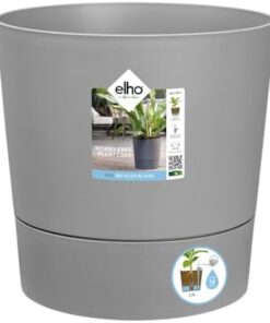 Elho Greensense Aqua Care Rond 30 - Pot de Fleurs Auto-Arrosant Ø 29.5 x H 29.1 cm pour Intérieur & Extérieur