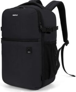ECOHUB Sac à Dos Cabine 40x20x25 Ryanair + Ordinateur 14" + Recyclable PET 20L Noir