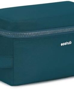 ECOHUB Trousse de Toilette Imperméable Voyage Homme Femme avec Poches Humides Sèches, Bleu Vert