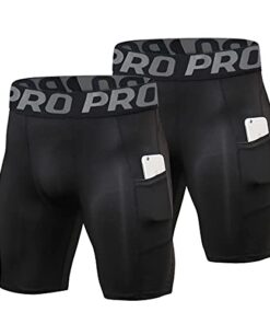 Shorts de compression hommes LANBAOSI Noir x 2 XXL | Course à pied | Séchage rapide