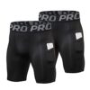 LANBAOSI Shorts de compression pour homme Noir x 2 XXL - séchage rapide, pour course à pied et gym