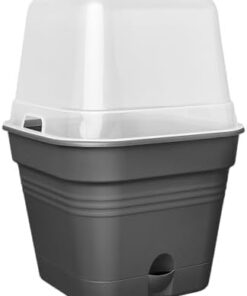 Elho Green Basics Pot De Culture Allin1 25 Carré - Ø2|5xH20.7cm Noir - Pour Culture & Récolte Jardin