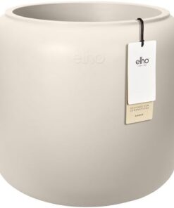 Elho Amber Beads Small 40 Pot de Fleur - Plastique 100% Recyclé - Ø 39.2 x H 3|9 cm Blanc