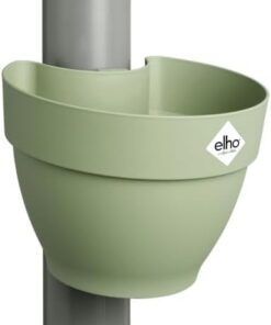 Elho Vibia Campana Pot Gouttière 40 - Pot De Fleurs Extérieur Ø 21.6 x H 16.3 cm Vert Pistache