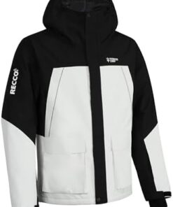 Pioneer Camp Veste de Ski Homme RECCO® Imperméable Snowboard Multi-Poches Capuche