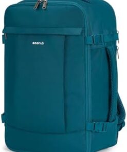 ECOHUB Sac à Dos Cabine Avion 20L 40x20x25 Ryanair, Compartiment Laptop & 3 Poches Anti-Vol Cachées, Léger Bagage Cabine