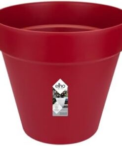 Elho Loft Urban Rond 40 Pot de Fleurs Extérieur - 100% Plastique Recyclé - Ø 38.5 x H 35.3 cm Rouge