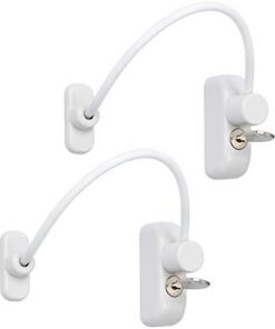 Neoteck Verrou Sécurité Bébé Enfant Acier Inoxydable avec Clé 2Pcs Fenêtre Porte
