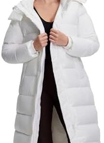 Pioneer Camp Manteau d'Hiver Femme Long Chaud - Doudoune Imperméable Duvet Capuche Amovible pour Hivers Froids