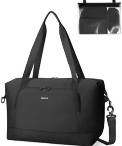ECOHUB Sac Bagage Cabine 40x30x20 Ryanair 24L Pliable Léger Avion Poche Rapide Pochette Humide Femme Noir