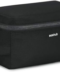 ECOHUB Trousse de Toilette Imperméable Voyage Homme Femme avec Poches Humides Sèches Noir