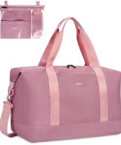ECOHUB Sac de Voyage Pliable 30L Cabine 45x36x20 Easyjet avec Poche Humide Amovible (Rose)