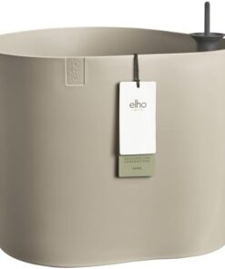 Elho Eden Aquacare Low 40 Pot de Fleur - 100% Recyclé - Intérieur & Extérieur - Ø 39.6 x H 36.1 cm Gris/Taupe