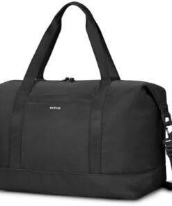 ECOHUB Sac Cabine Ryanair 40x30x20 20L, Pliable Léger Imperméable, Weekend Pochette Humide pour Homme Femme (Noir)