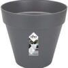 Elho Loft Urban Rond 30 Pot de Fleurs Extérieur - 100% Plastique Recyclé - Ø 28.5 x H 26 cm Noir/Anthracite
