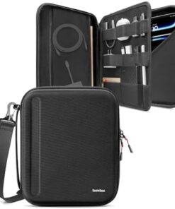tomtoc Portfolio Sac à Bandoulière Étui Rigide pour iPad Pro 13" M5/M4 & 1|9" M2, Protection Magic Keyboard 2025