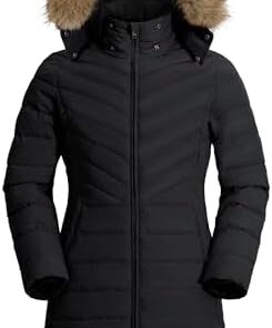 Pioneer Camp Manteau Femme Hiver Chaud Capuche Coupe-Vent Imperméable Parka Longue