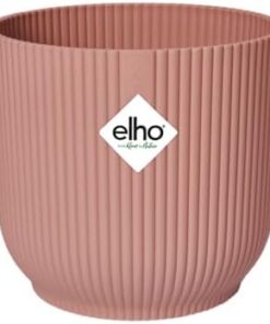 Elho Vibes Fold Rond 30 Pot de Fleurs - Plastique 100% Recyclé - Ø 29.5 x H 27.2 cm Rose Poudré