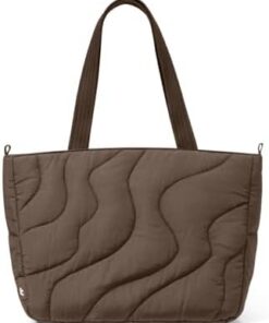 tomtoc Sac Cabas Puffer Tote Bag Femme 10L pour MacBook 13-14 Pouces, Léger à l'Épaule ou à la Main pour Travail et Voya