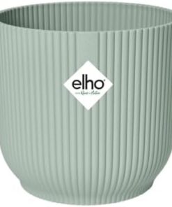 Elho Vibes Fold Rond Mini 7 Pot de Fleurs Intérieur - 100% Plastique Recyclé - Ø 7 x H 6.5 cm Vert Sorbet