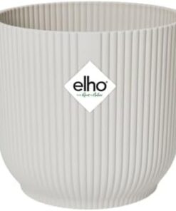 Elho Vibes Fold Rond 14 Pot de Fleurs Intérieur - 100% Plastique Recyclé - Ø1|1 x H1|9cm Blanc