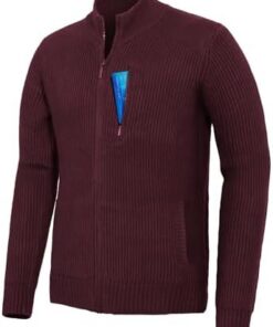 Pioneer Camp Cardigan Homme Chaud Automne Hiver Zip Front 3 Poches Maille Tricotée