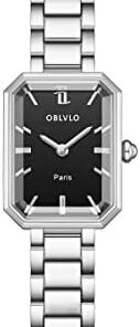 OBLVLO Montre Femme Or Rose Luxe Quartz Cuir Élégante LW