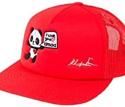 Kimoa Panda by Domingo Zapata Casquette Plate Unisexe Rouge