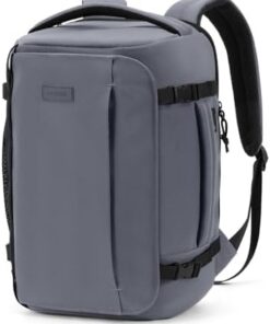 ECOHUB Sac à Dos Cabine 40x30x20 20L, 10 Poches Accès Rapide, Recyclable PET Gris
