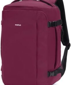 ECOHUB Sac à Dos Cabine Avion 45x36x20 EasyJet Ryanair – Léger PET Recyclé Ordinateur Portable