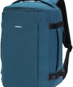 ECOHUB Sac à Dos Cabine Avion 45x36x20 EasyJet Ryanair – Léger PET Recyclé Ordinateur Portable