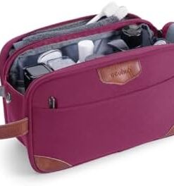 ECOHUB Trousse de Toilette Voyage Imperméable Multi-Compartiments Homme Femme Rouge