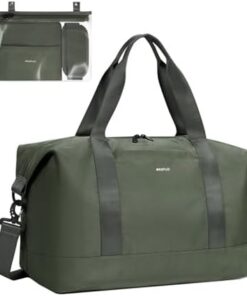 ECOHUB Bagage Cabine Pliable 30L 45x36x20 Easyjet avec Poche Humide Amovible (Vert)