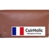 Porte-Chéquier en Véritable Cuir de Chèvre - Homme et Femme - Marron - Fabriqué en France