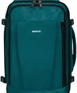 ECOHUB Sac à Dos Cabine 40x30x20 24L, 13 Poches Ryanair sous Siège Ecologique Recyclable